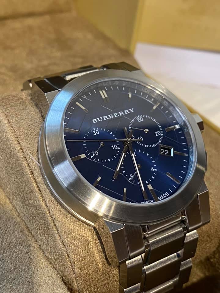 Burberry mens store watch blue face