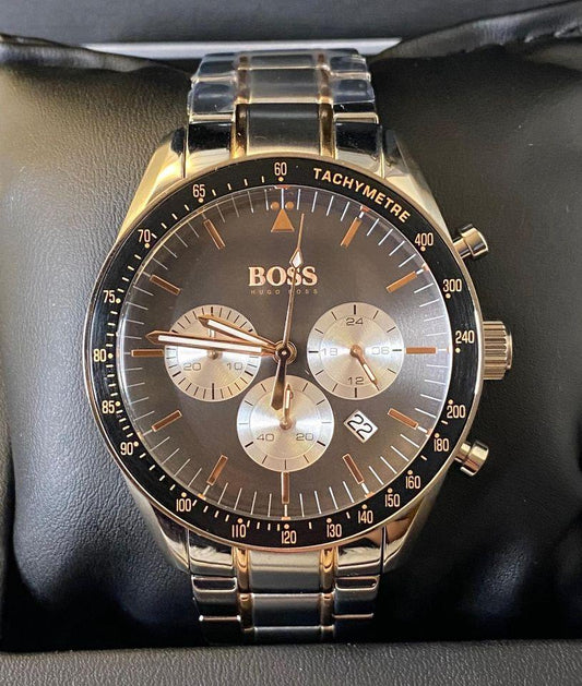 Hugo Boss Men’s Trophy Silver/Black Chronograph Watch