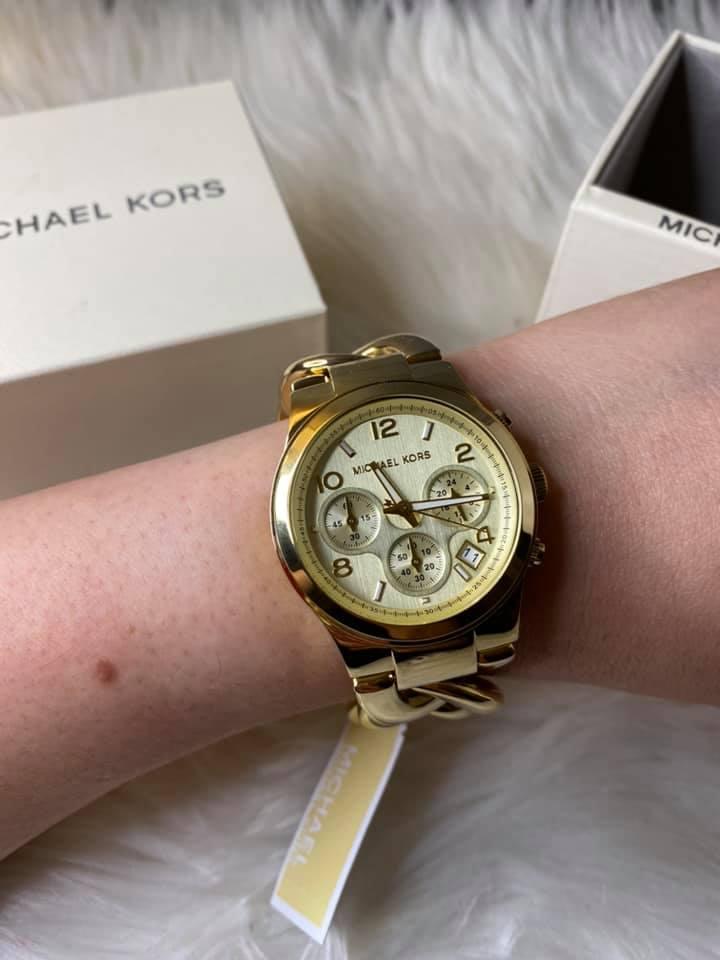 Michael Kors Women s Runway Twist Gold Tone Chronograph Watch