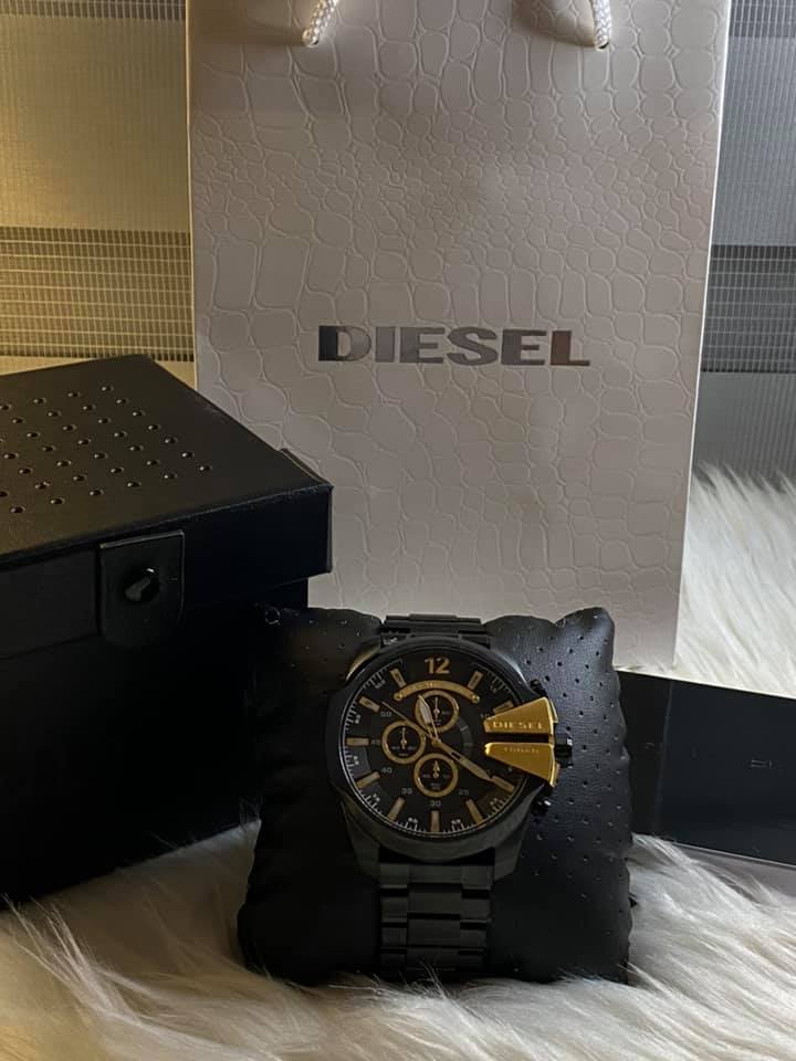 Diesel Men's Mega Chief Chronograph Black Steel Watch – Club de Mode