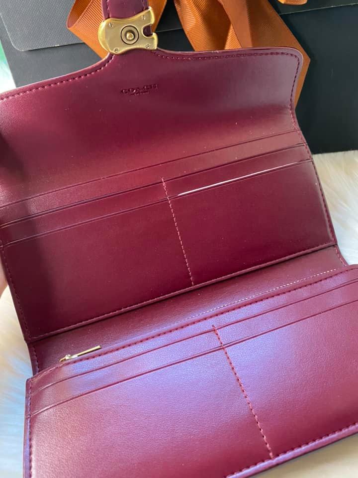 Coach Red Soft Wallet In Colorblock Signature Canvas