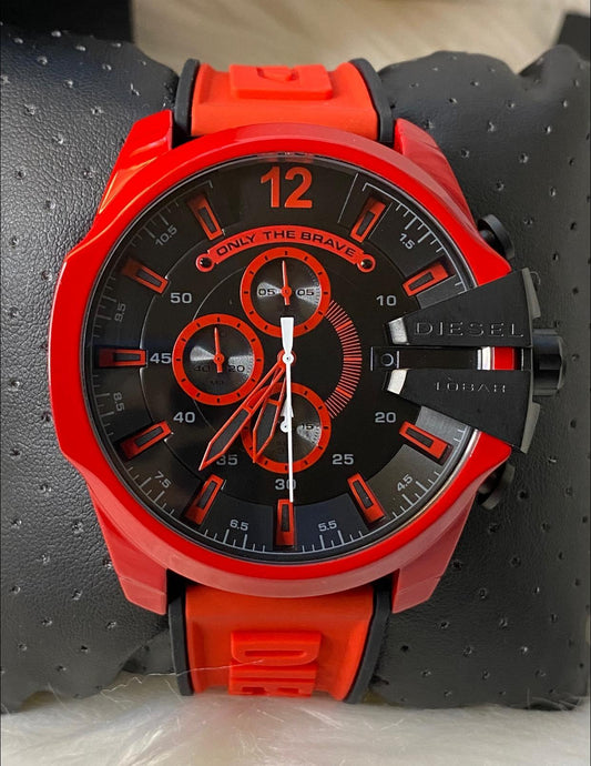 Diesel Men’s Mega Chief Chronograph Red Silicone Watch