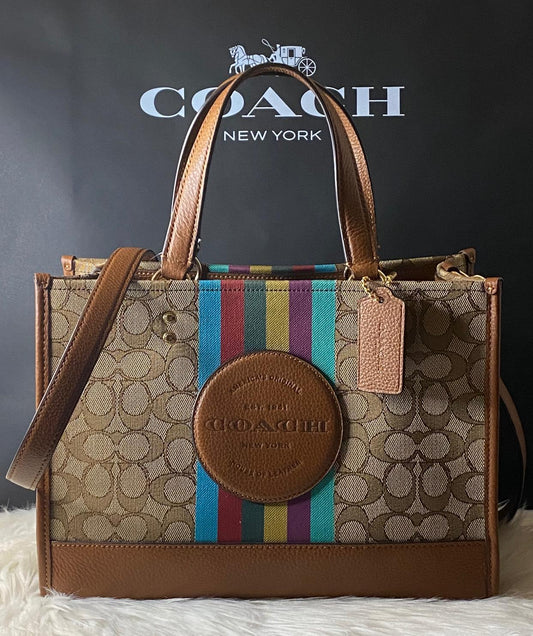 Coach Dempsey Carryall in Signature Jacquard with Stripe and Patch