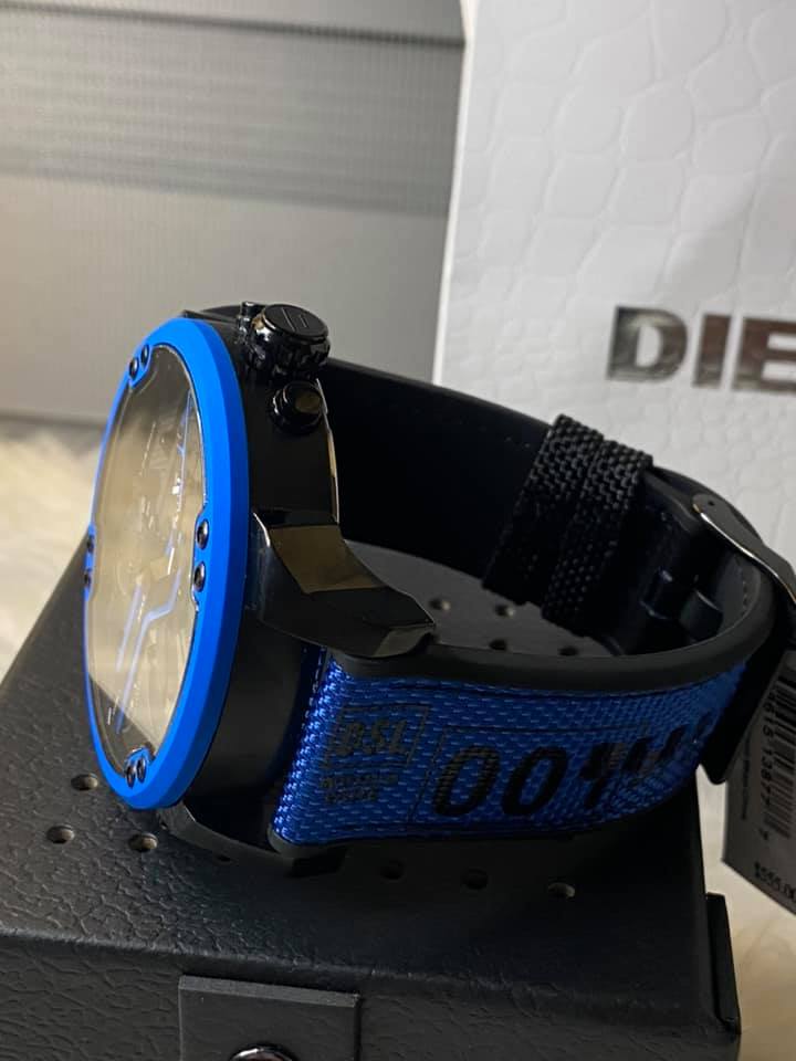 Diesel Men s Mr. Daddy 2.0 Chronograph Blue Nylon Watch Club de Mode