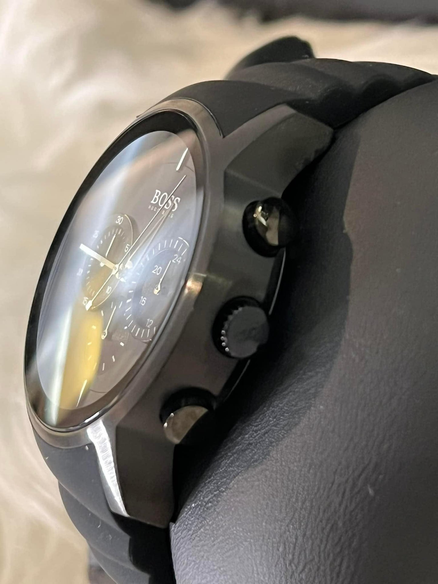 Hugo Boss Men’s Modern Black Rubber Strap Watch