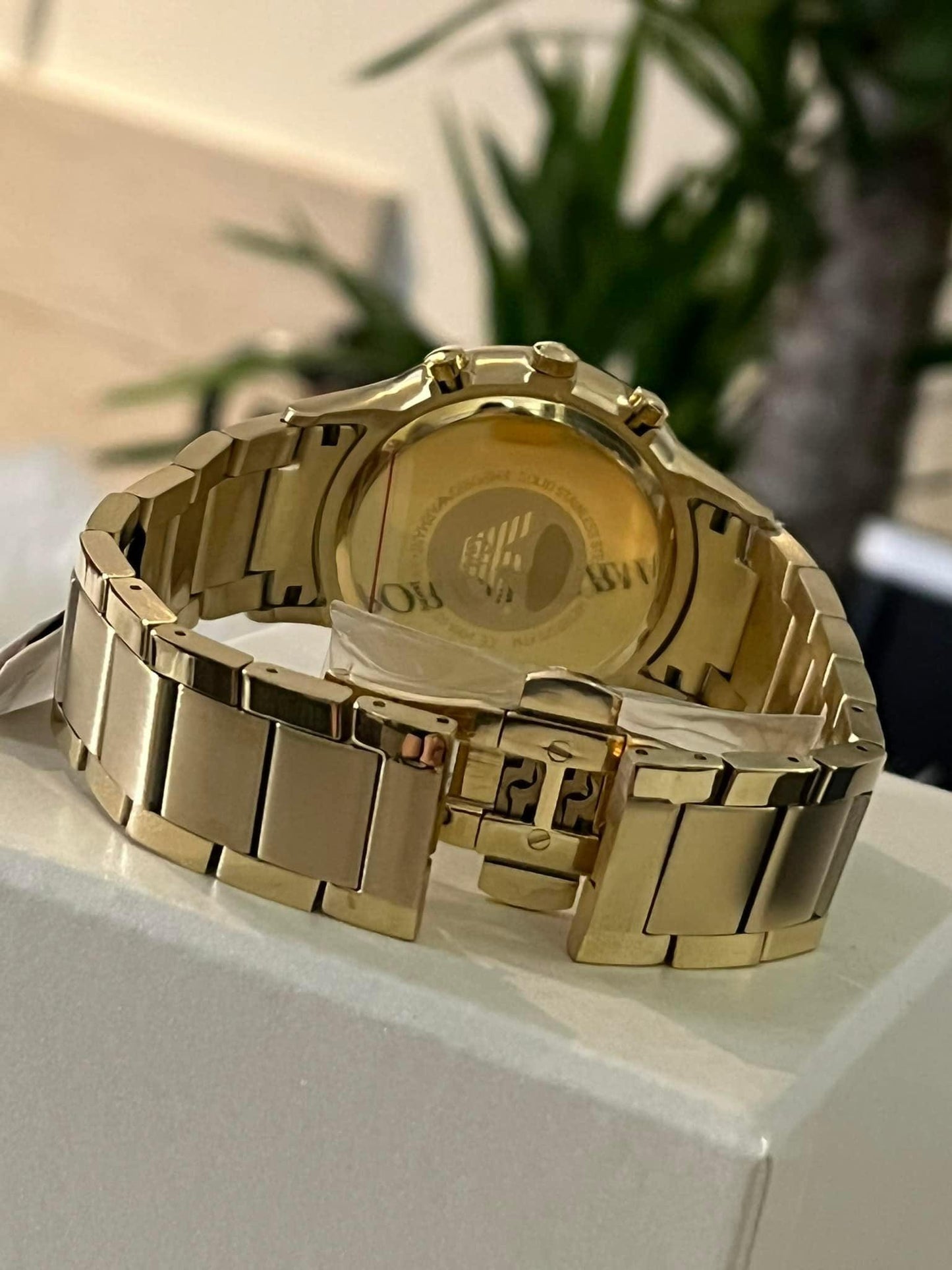 Emporio Armani Men’s Pale Gold-Tone Chronograph Watch