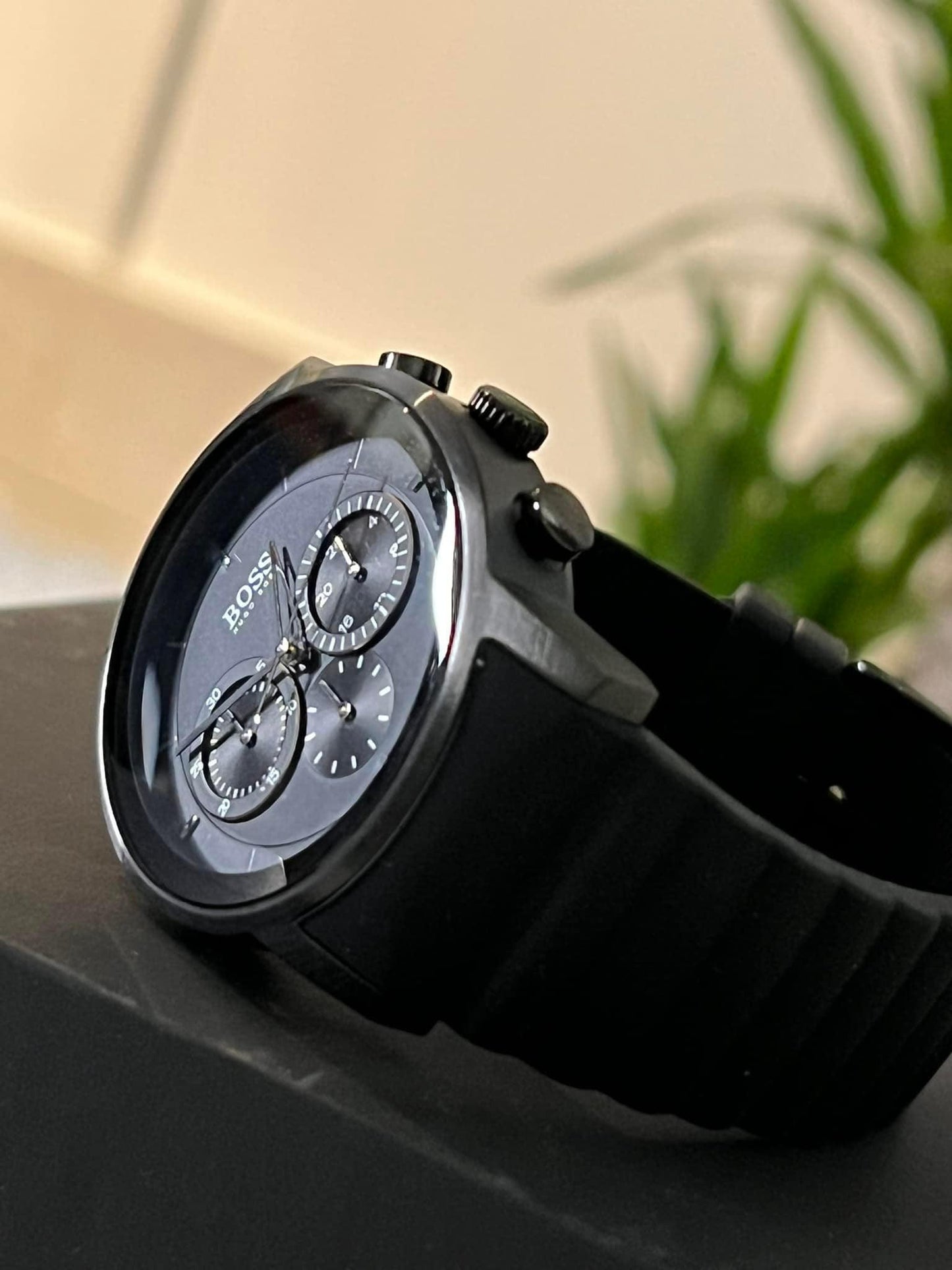 Hugo Boss Men’s Modern Black Rubber Strap Watch