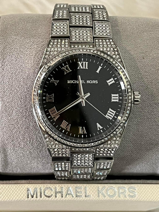 Michael Kors Women’s Channing Black Crystal Pave Watch