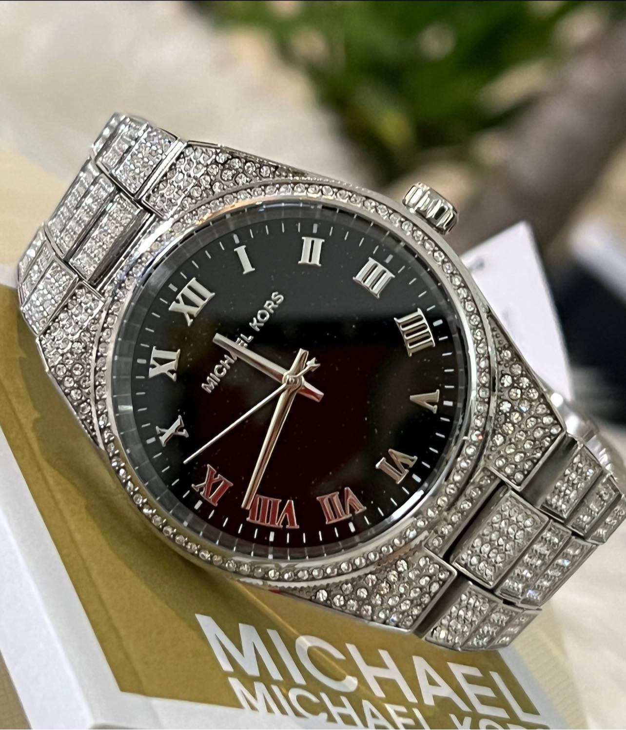 Michael kors clearance black crystal watch