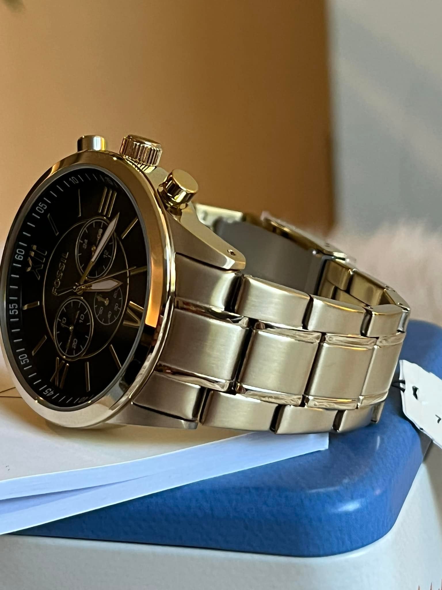 Fossil flynn shop chronograph gold