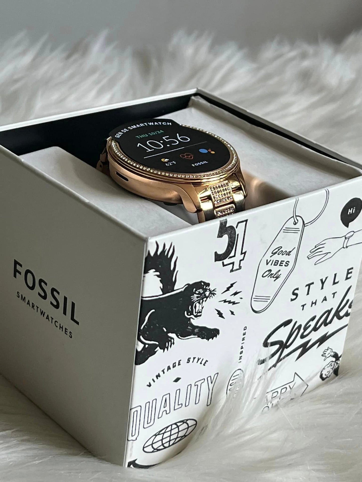 Fossil Women’s Gen 5E Smartwatch Rose Gold-Tone Stainless Steel