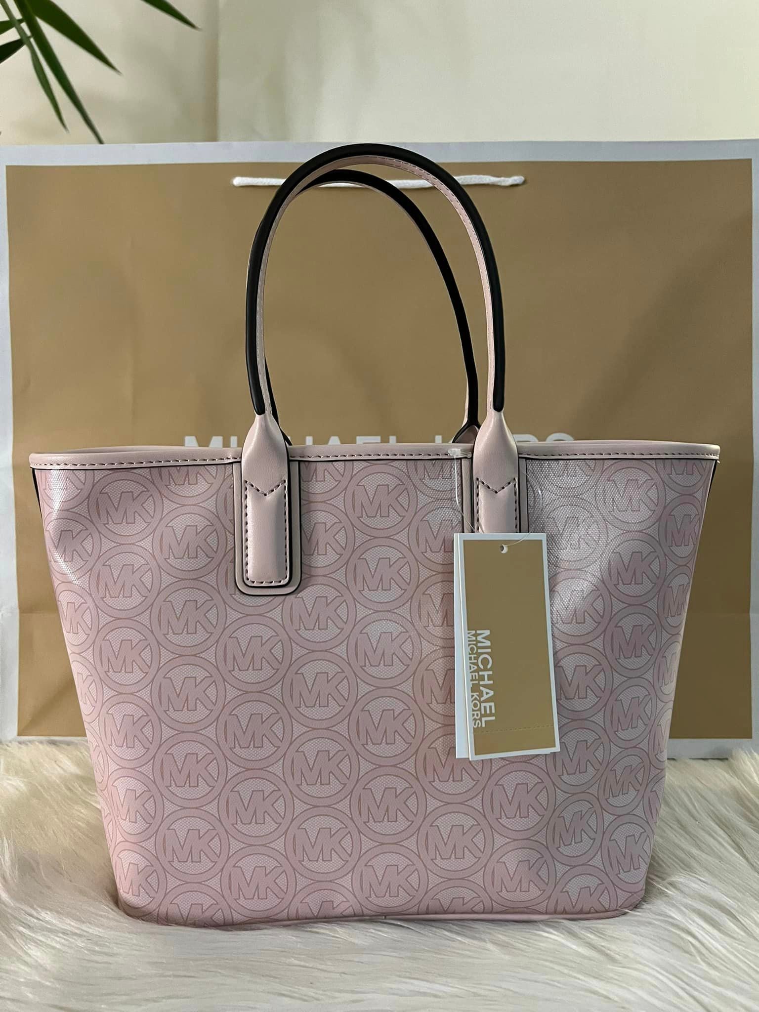 Michael Kors Women Small Jacquard logo Tote Bag Handbag Shoulder