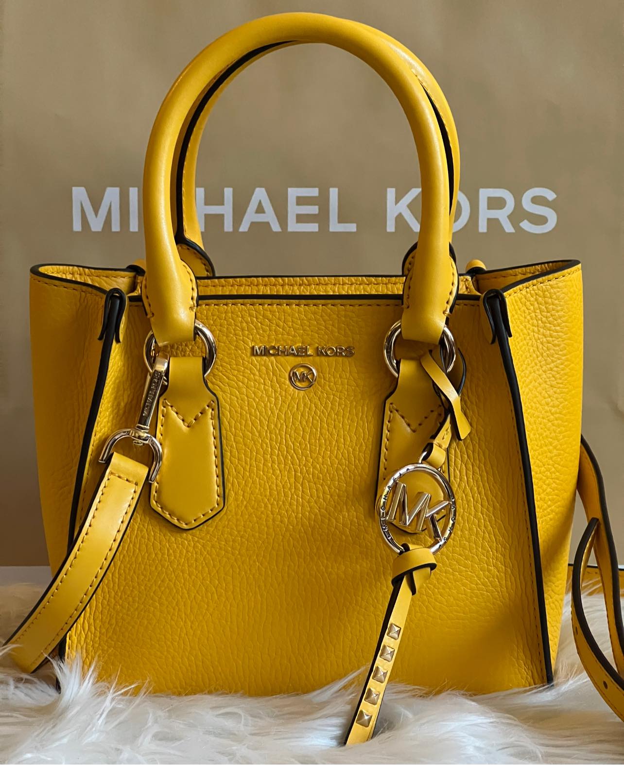 Michael Kors Kris Small Pebbled Leather Satchel