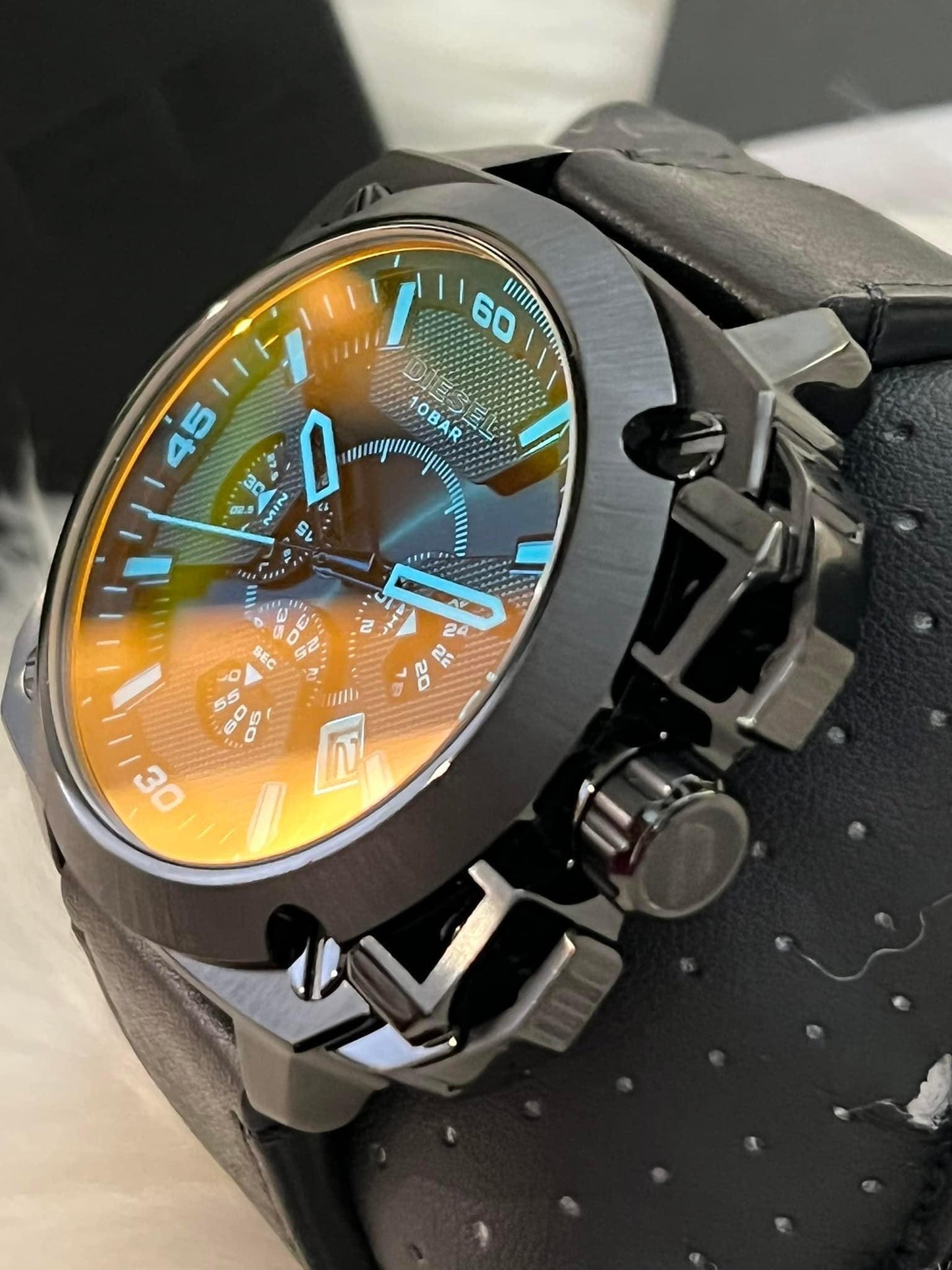 Diesel Men’s BAMF Chronograph Black Leather Watch