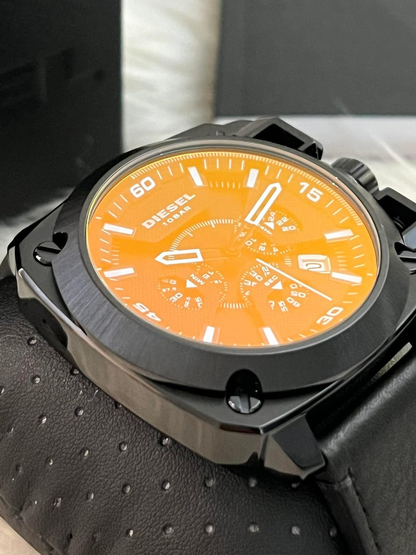 Diesel Men’s BAMF Chronograph Black Leather Watch