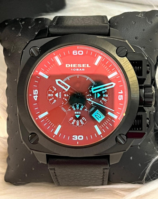 Diesel Men’s BAMF Chronograph Black Leather Watch