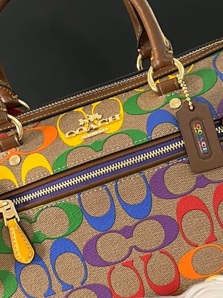 Coach rowan satchel online rainbow