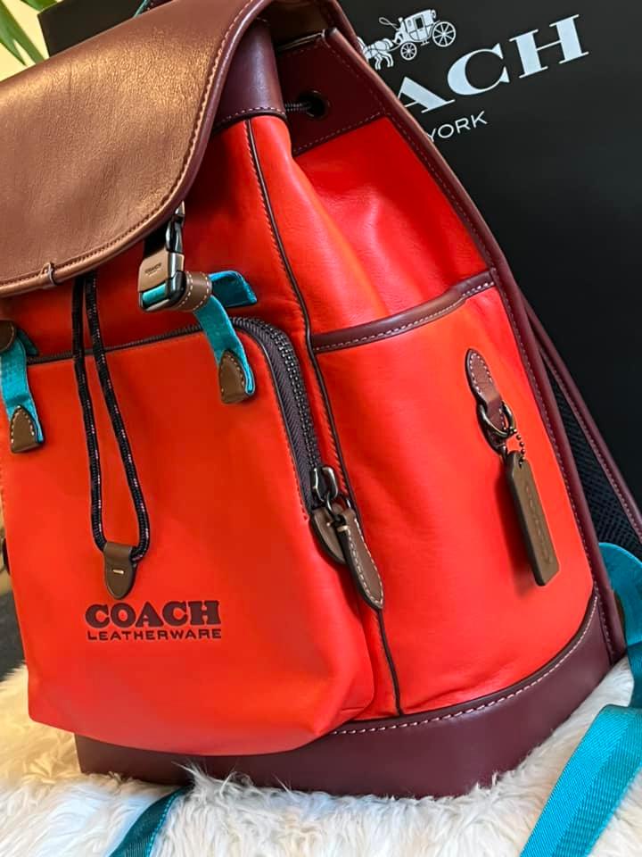 Coach League Flap Backpack In Colorblock