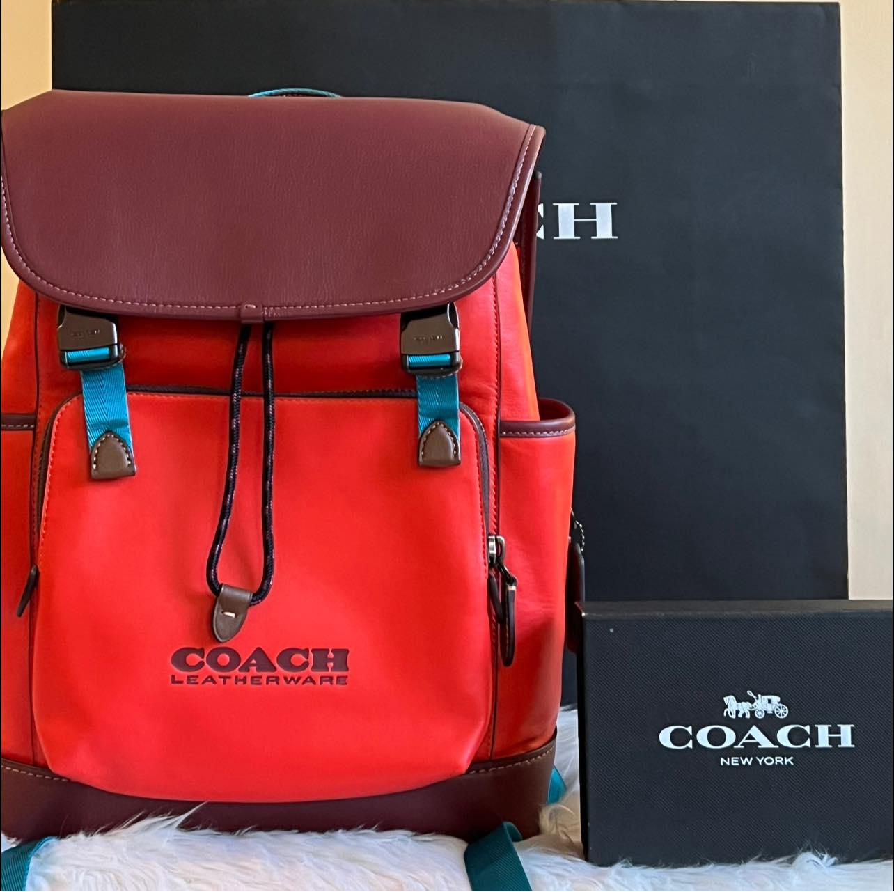 Coach League Flap Backpack In Colorblock