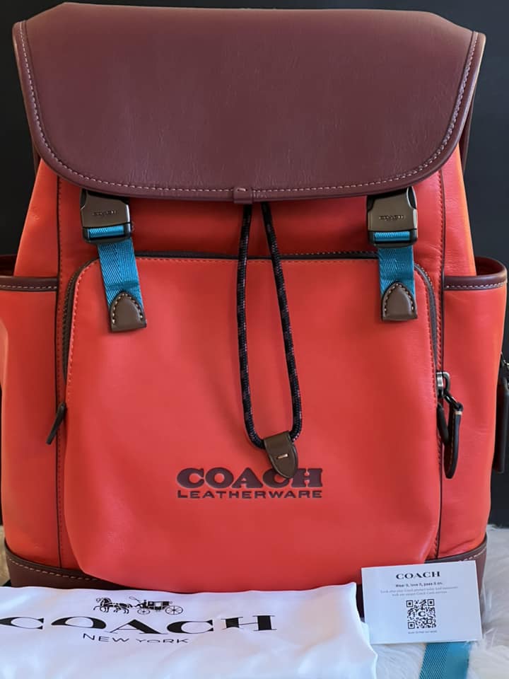 Red men's coach discount backpack