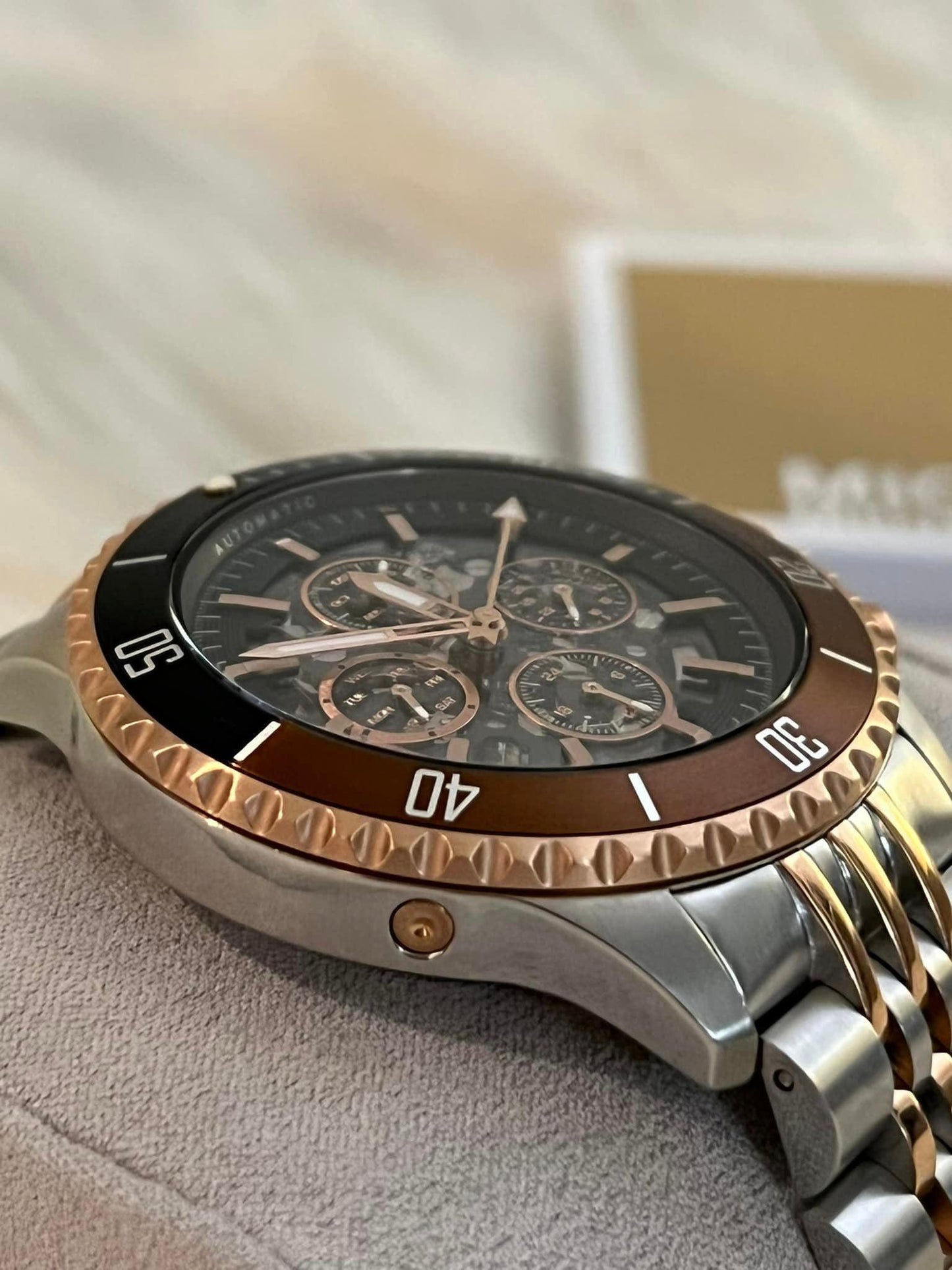 Michael Kors Men’s Bayville Automatic Chronograph Two-Tone Watch