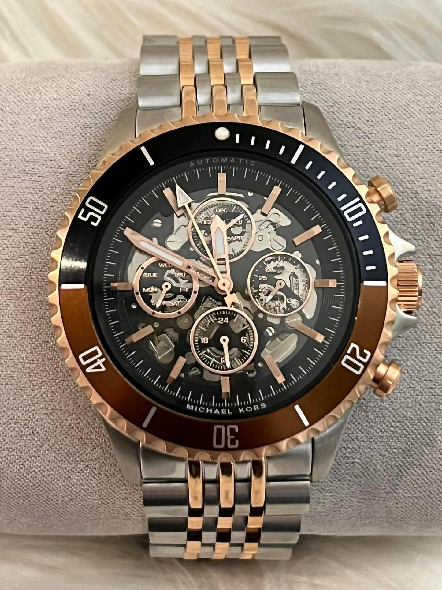 Michael Kors Men’s Bayville Automatic Chronograph Two-Tone Watch