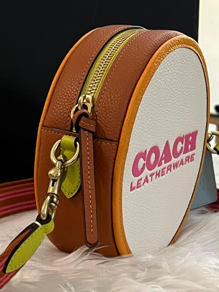 NWT coach Kia Circle Bag store In Colorblock crossbody CA098 Pink