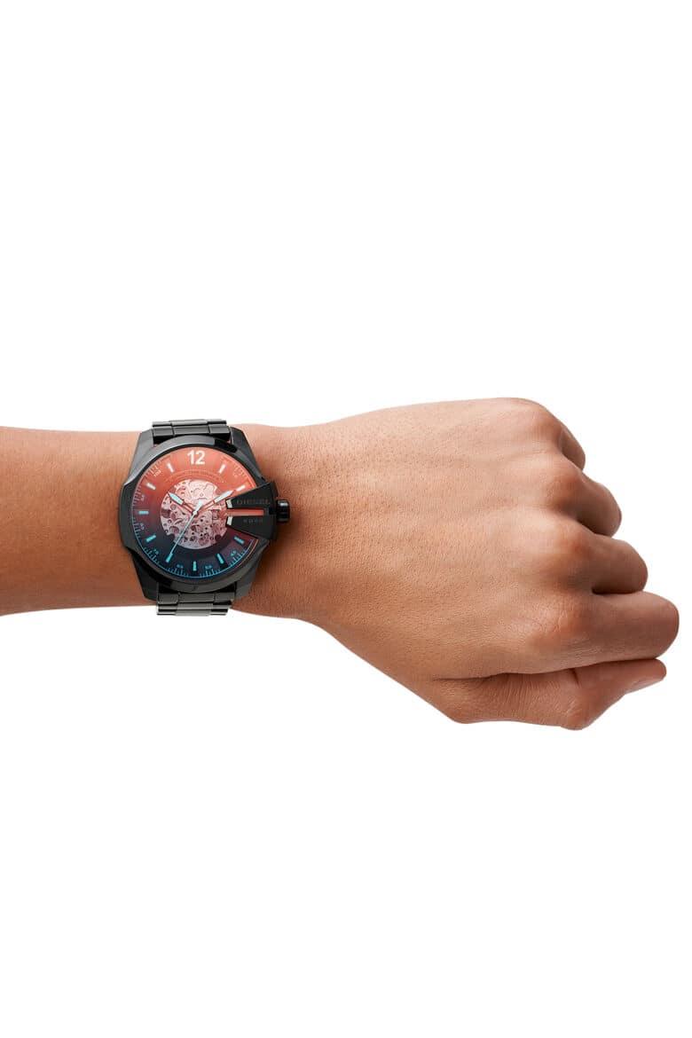 Diesel Men’s Mega Chief Automatic Black-Tone Stainless Steel