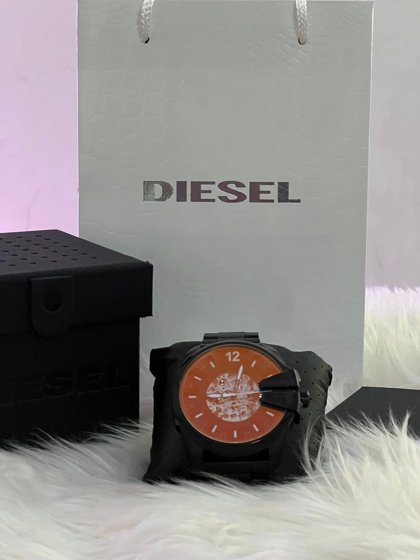 Diesel Men’s Mega Chief Automatic Black-Tone Stainless Steel