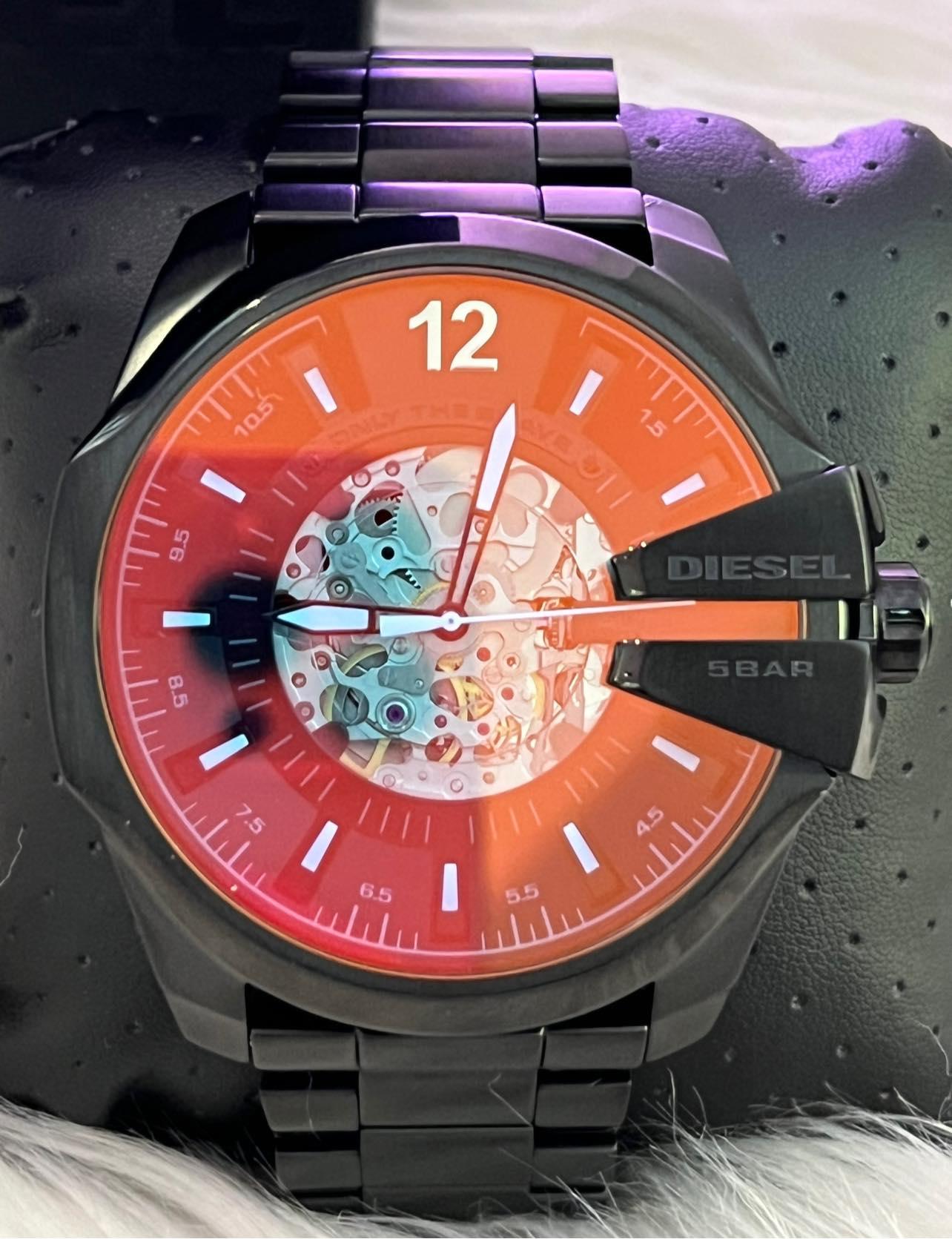 Diesel Men’s Mega Chief Automatic Black-Tone Stainless Steel