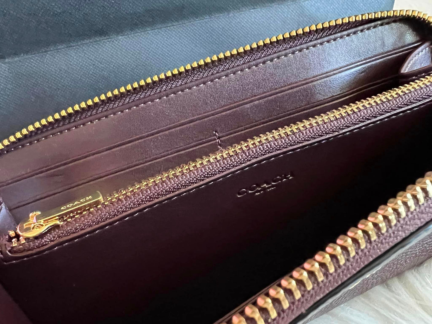 Coach Leather Accordion Zip Wallet