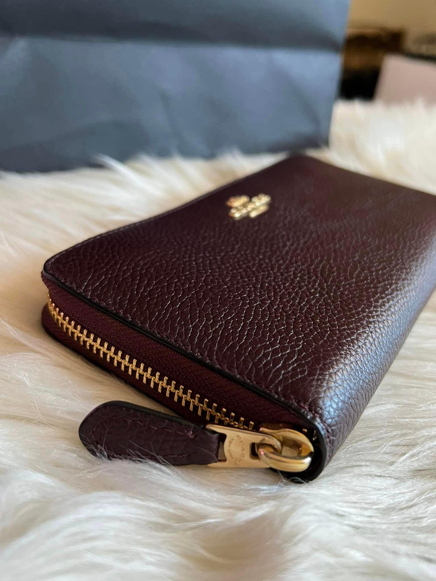 Coach Leather Accordion Zip Wallet