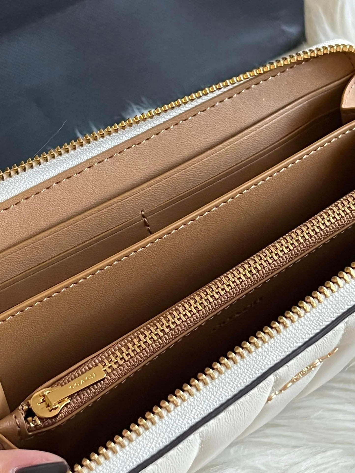 Coach Long Zip Around Wallet with Quilting