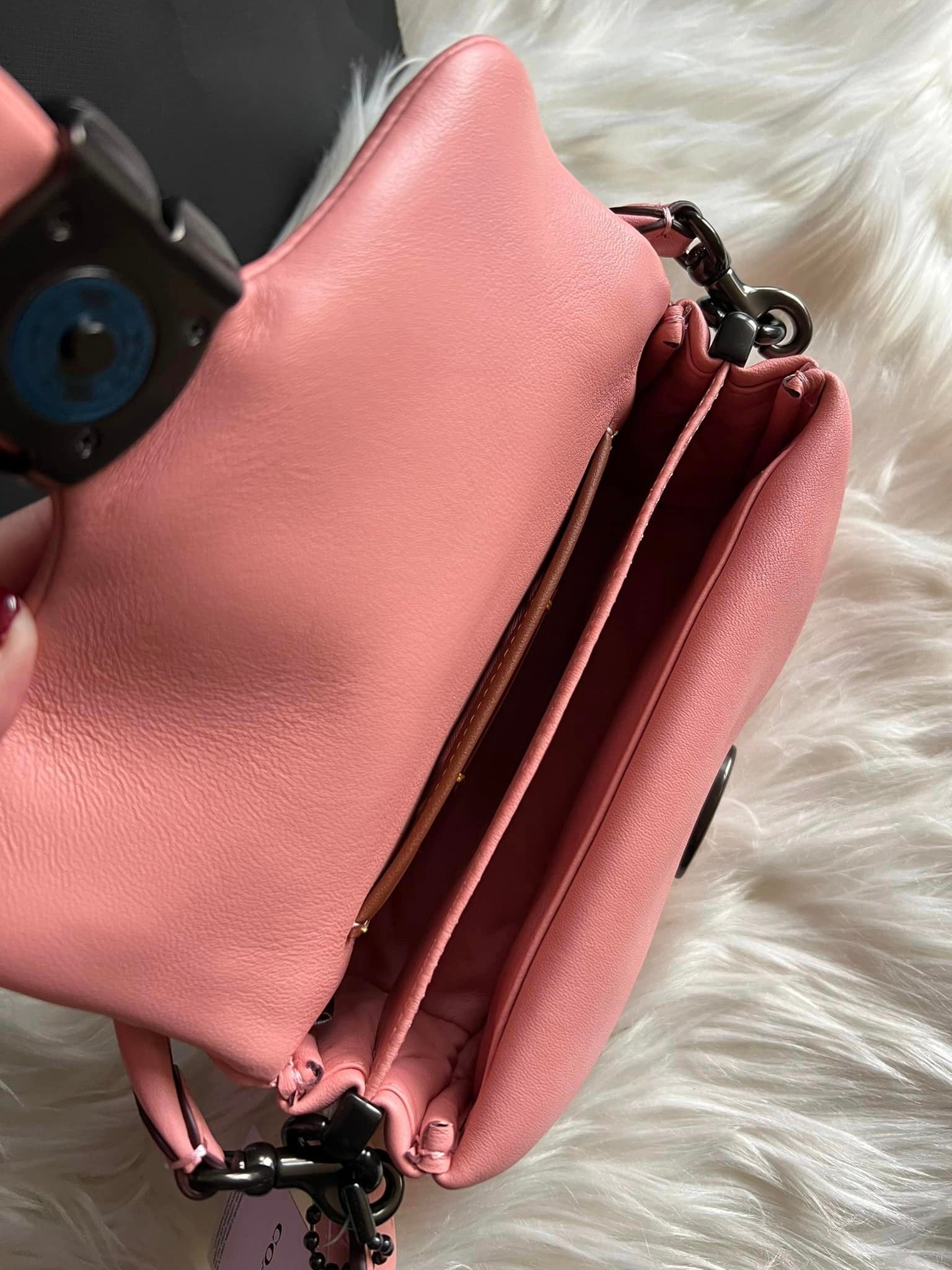 Pink soft pillow tabby 18 crossbody handbag from Coach in Flower