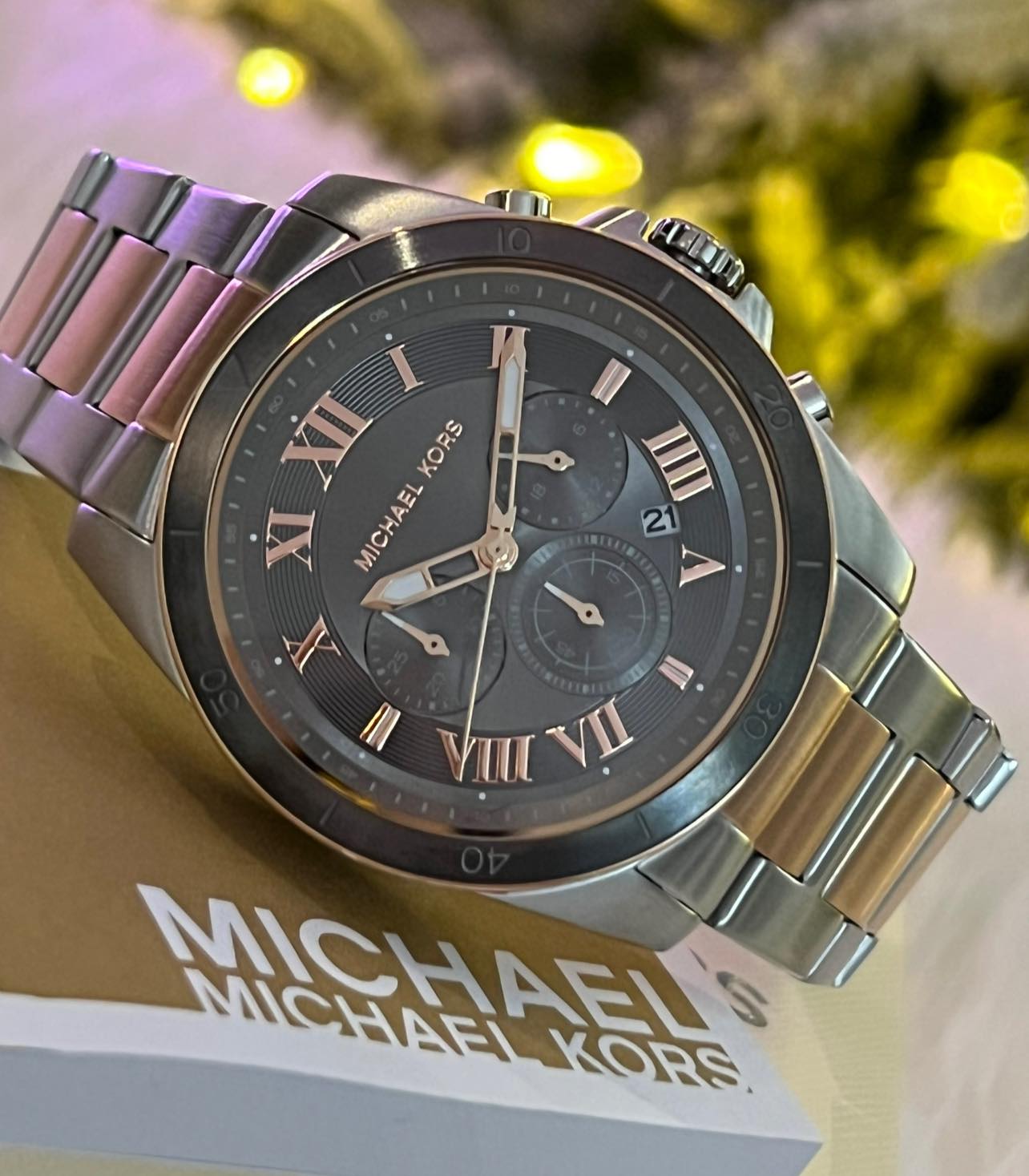 Michael kors men's two tone watch hot sale