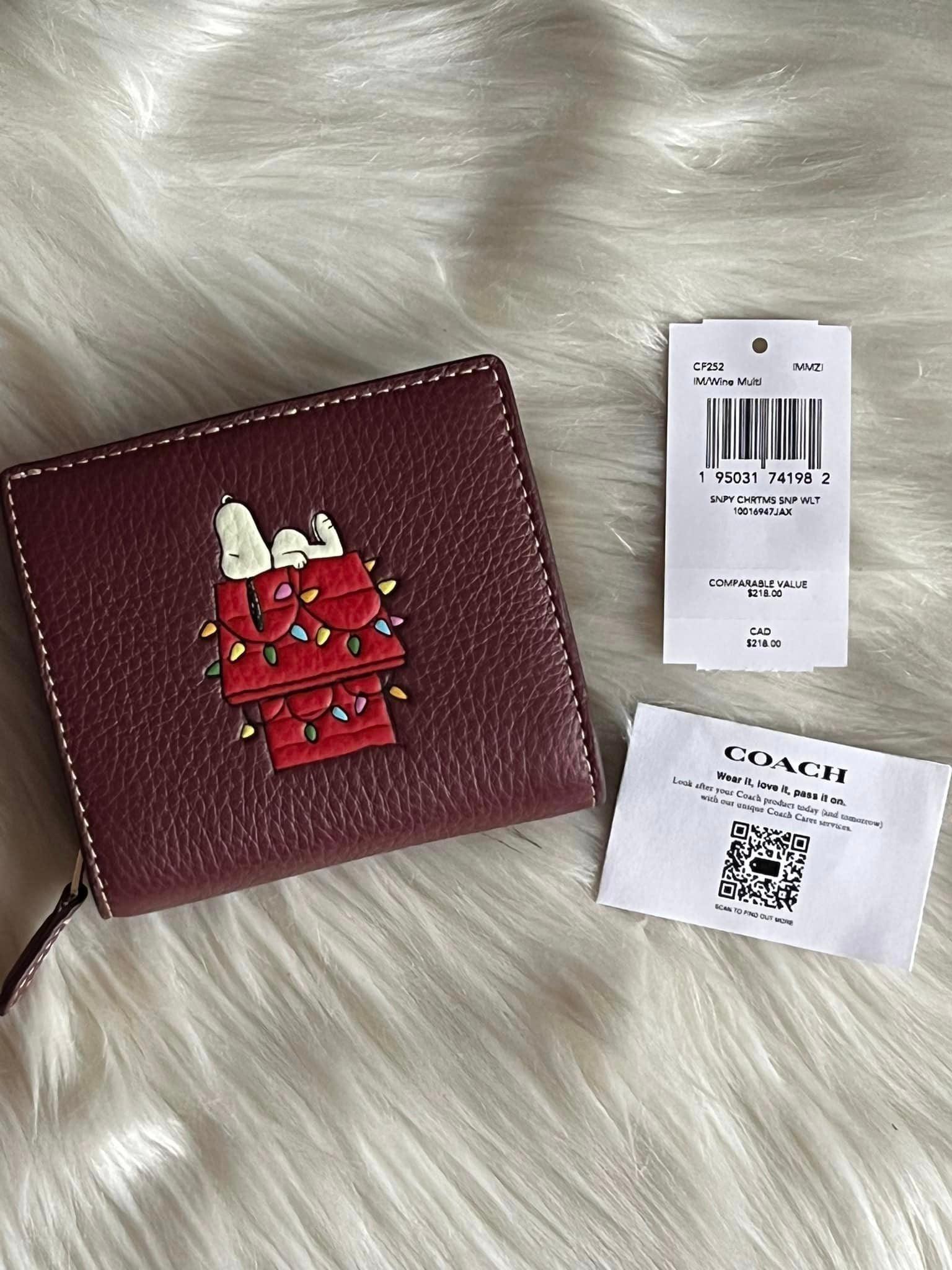 Online Coach X Peanuts Snap Wallet With Snoopy Lights Motif NWT