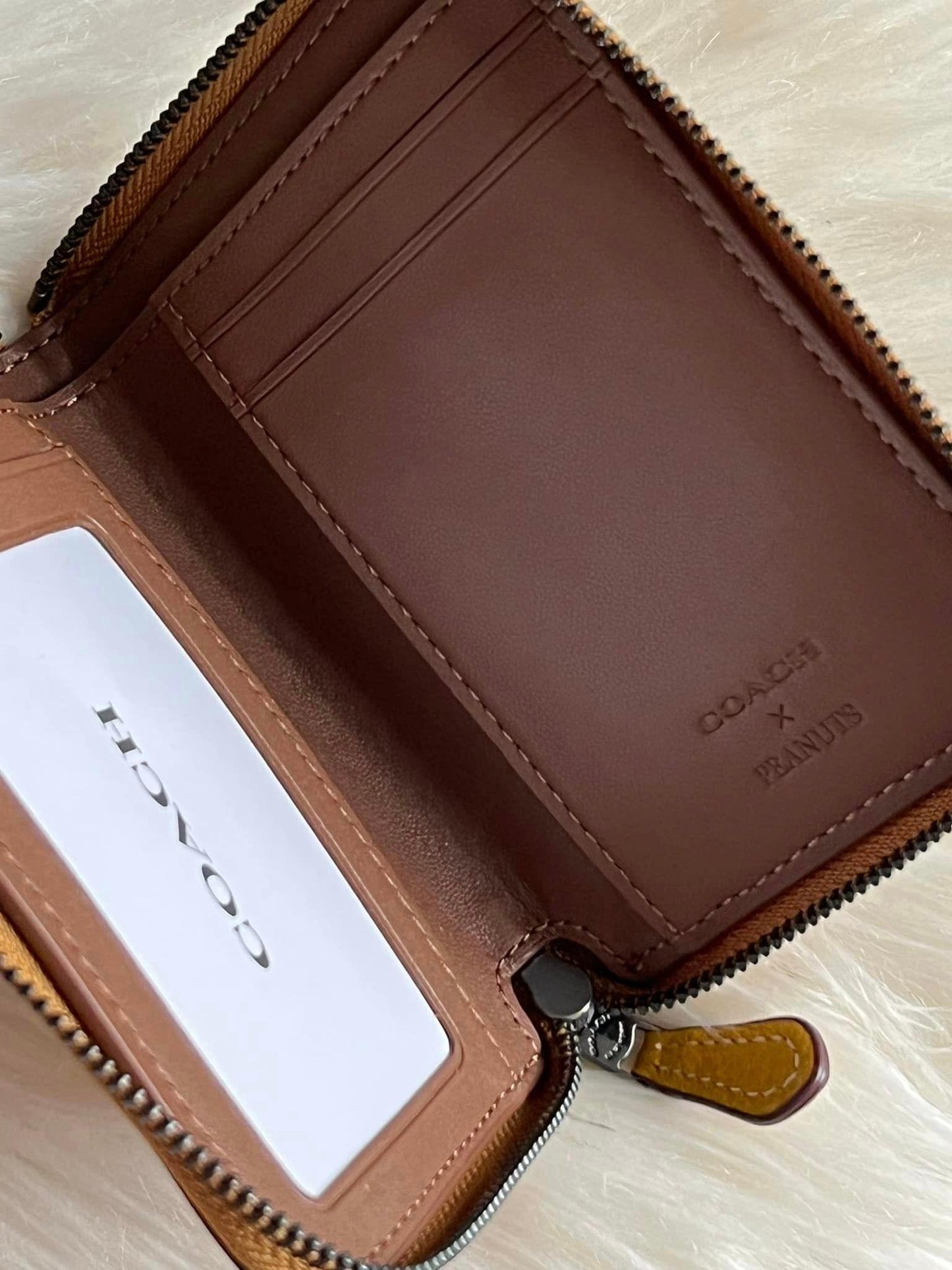 Coach X Peanuts Small Zip Around Wallet with Snoopy Walk Motif