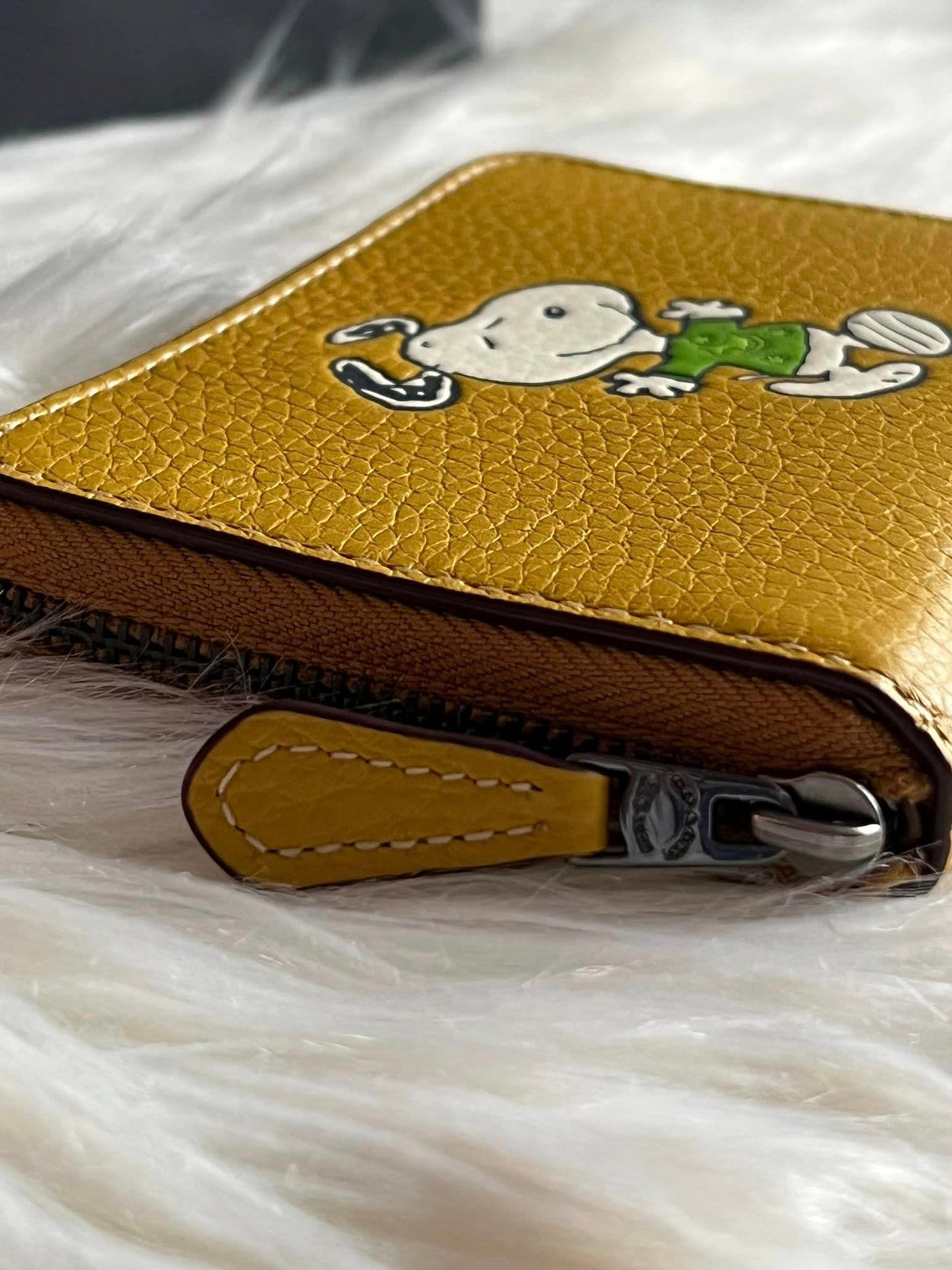 Coach X Peanuts Small Zip Around Wallet with Snoopy Walk Motif