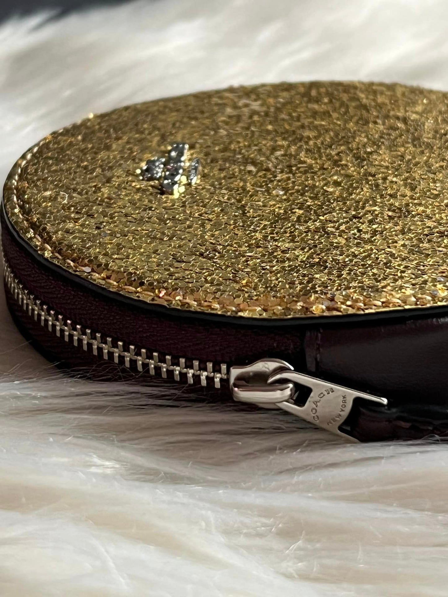 Coach Wizard of Oz Glitter Leather Round Coin Case Wallet