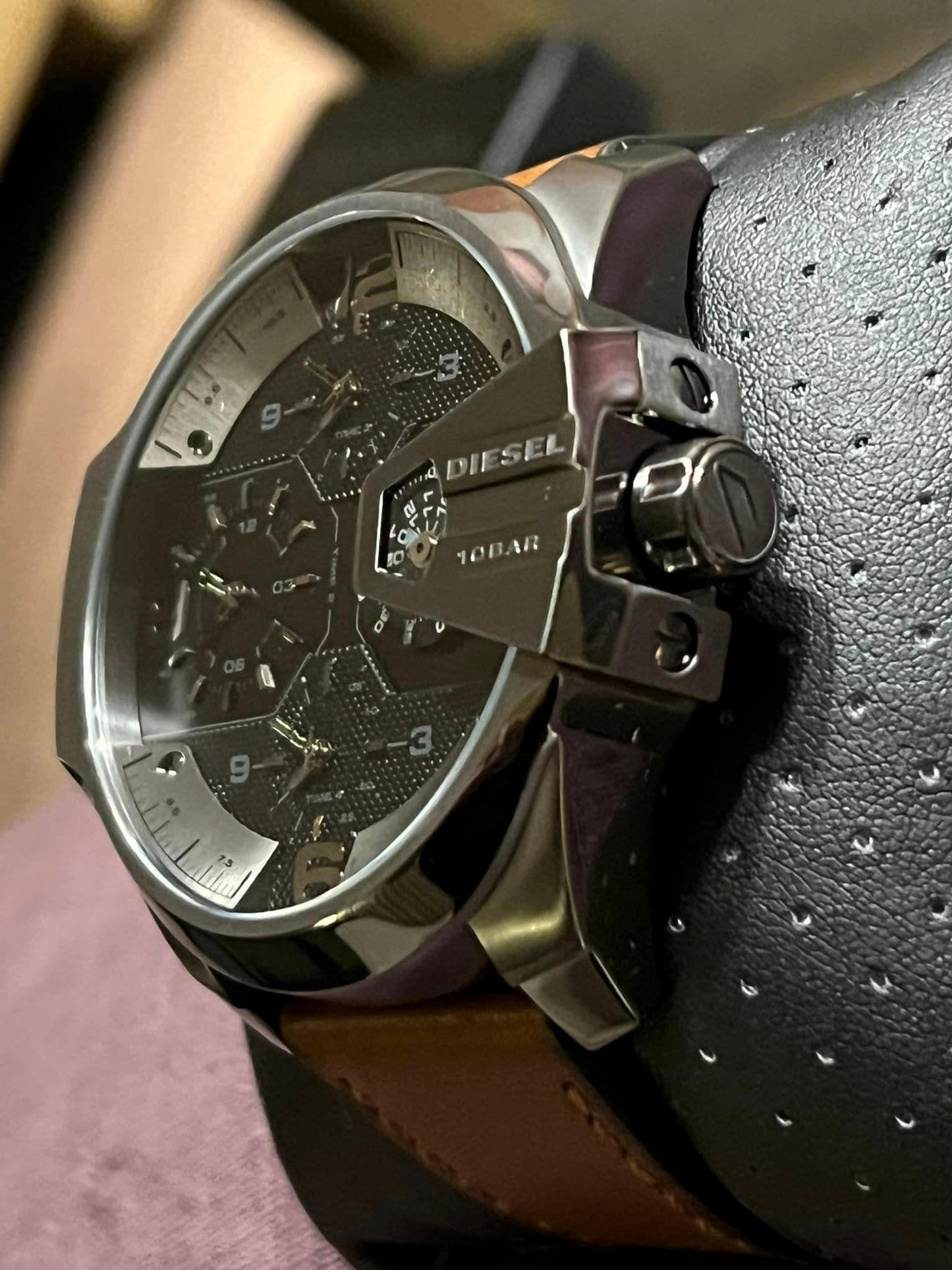 Diesel Uber Chief Brown Leather Watch
