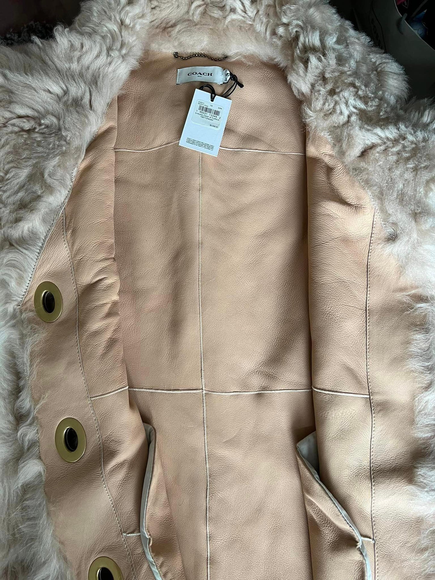 Coach Shearling Coat with Turnlocks