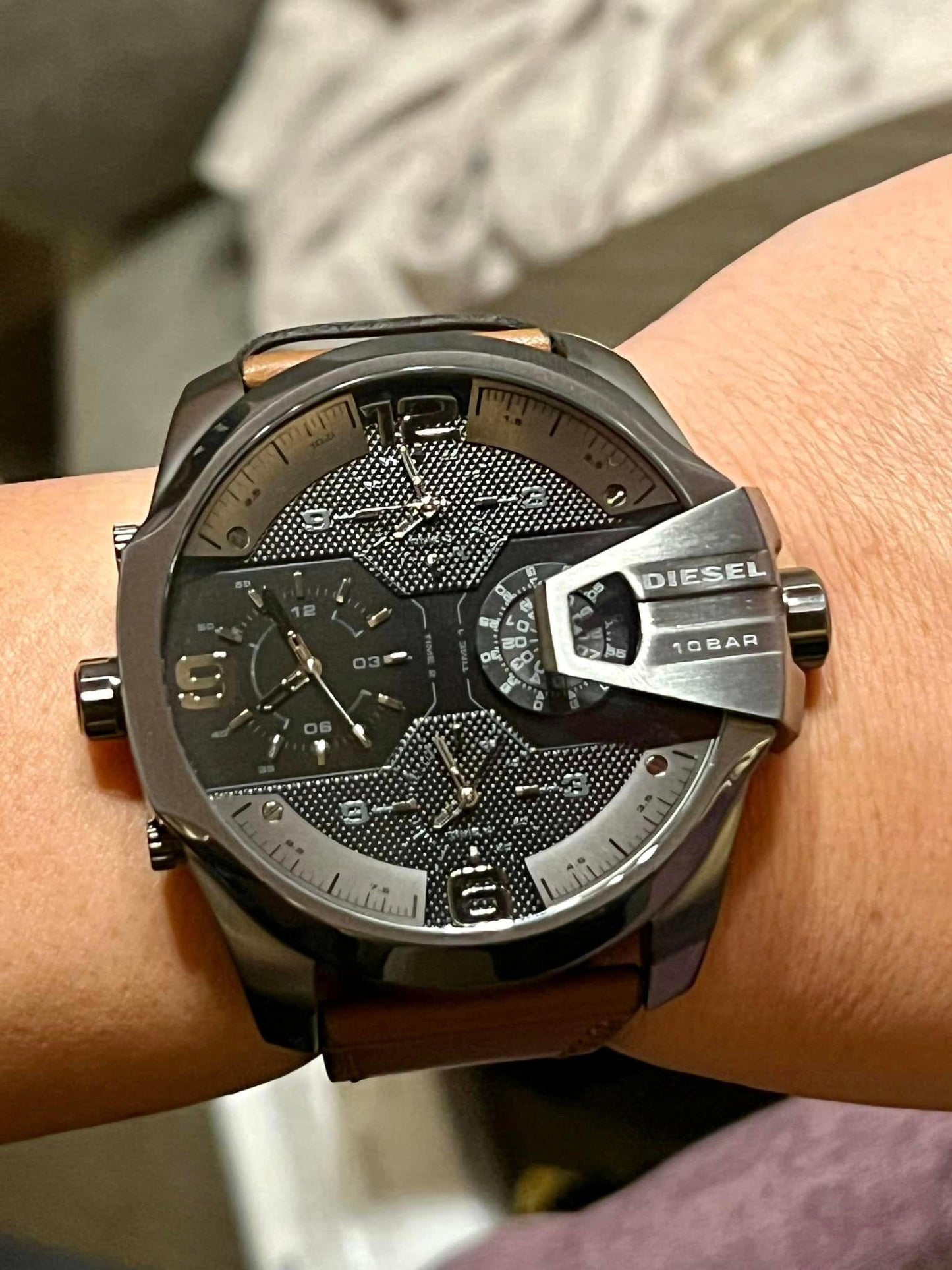 Diesel Uber Chief Brown Leather Watch