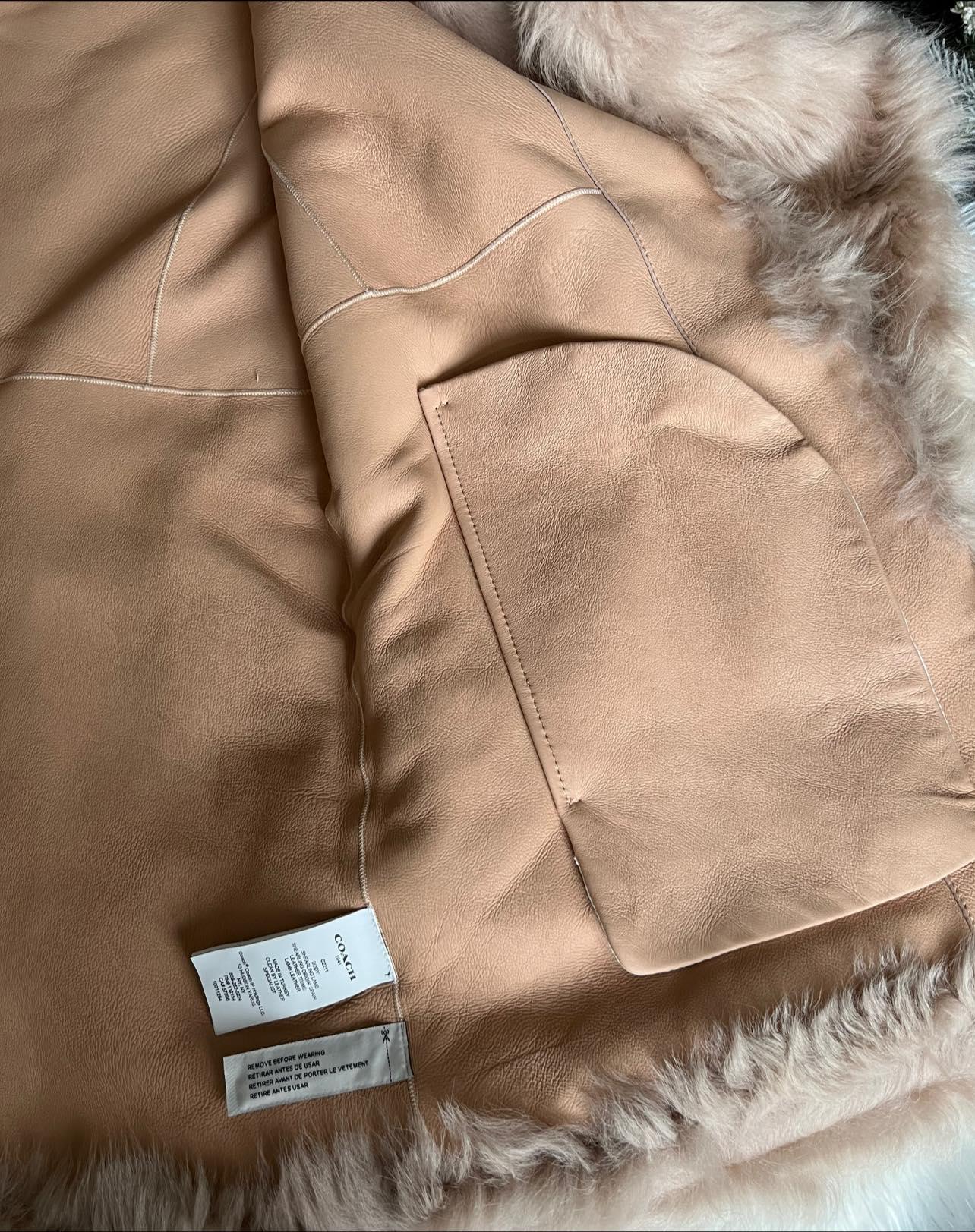 Coach Shearling Coat with Turnlocks