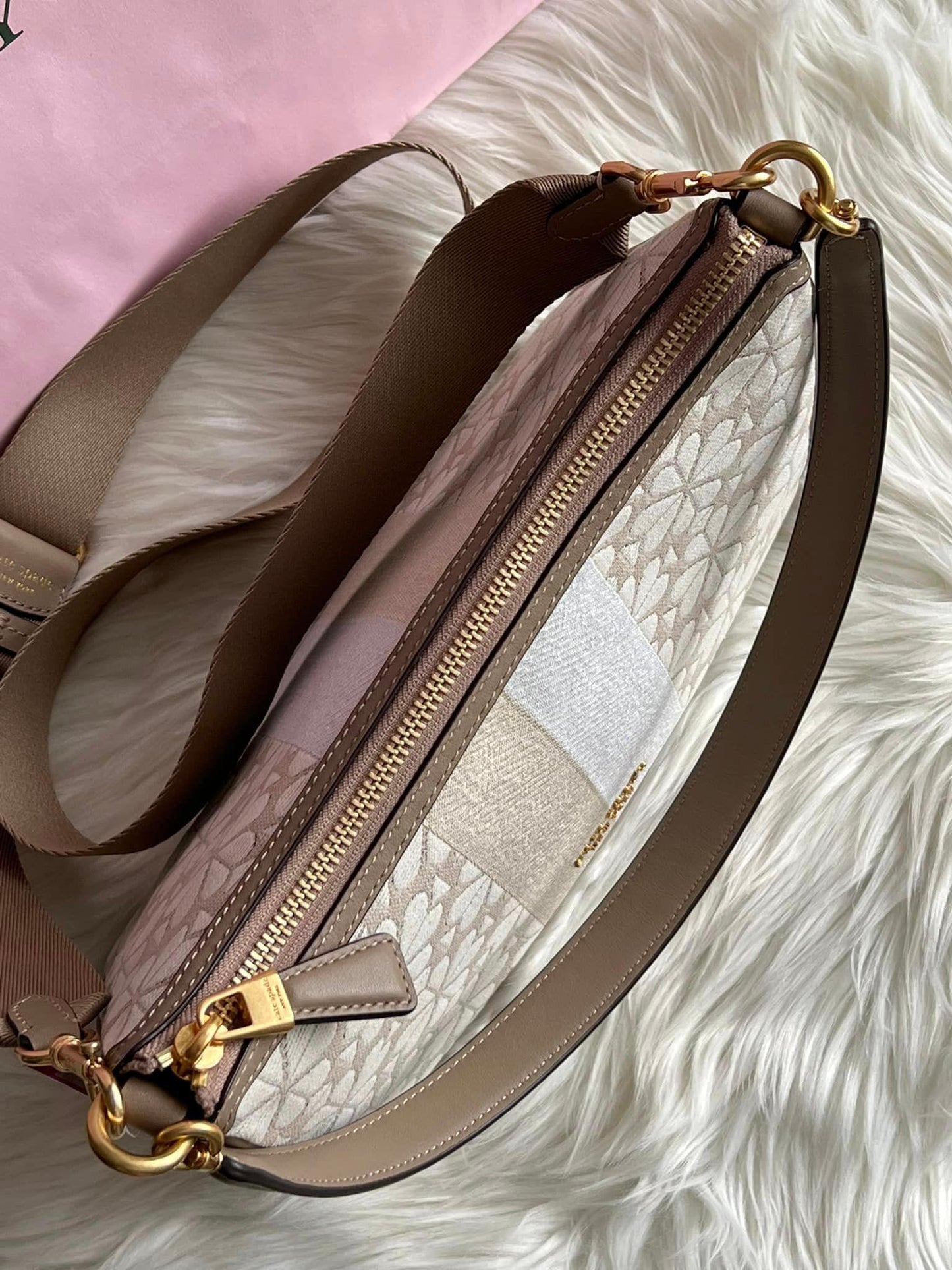 Kate Spade Spade Flower Jacquard Stripe Sam Small Convertible Shoulder Bag