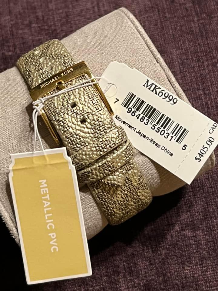 Michael Kors Women’s Runway Gold-Tone PVC Watch