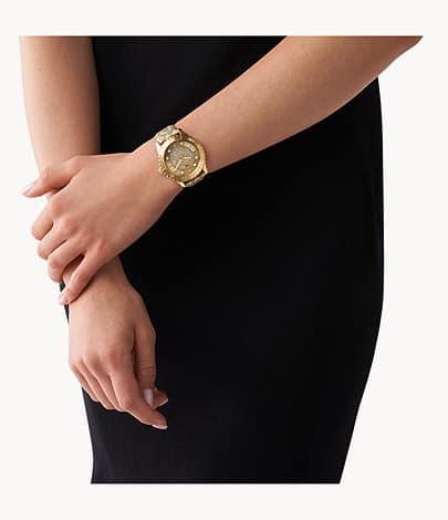 Michael Kors Women’s Runway Gold-Tone PVC Watch