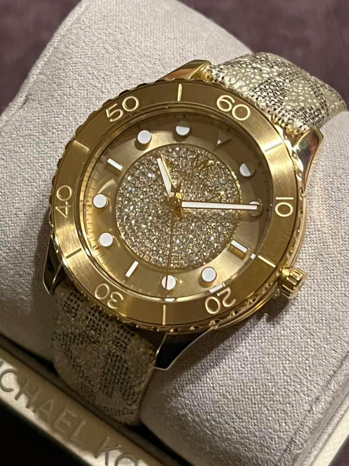 Michael Kors Women’s Runway Gold-Tone PVC Watch