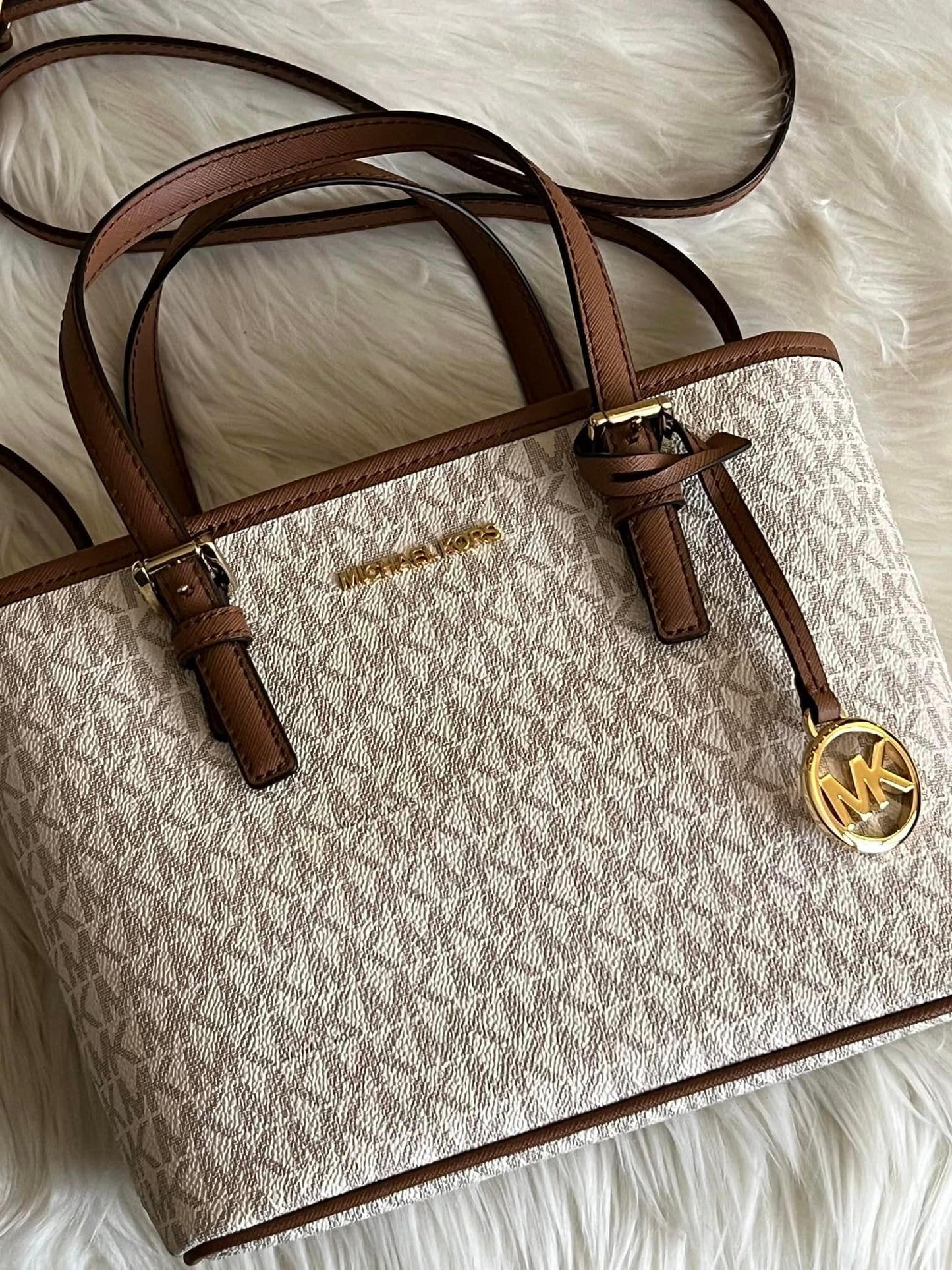 Michael Kors Jet Set XS Logo Top-Zip Tote Bag