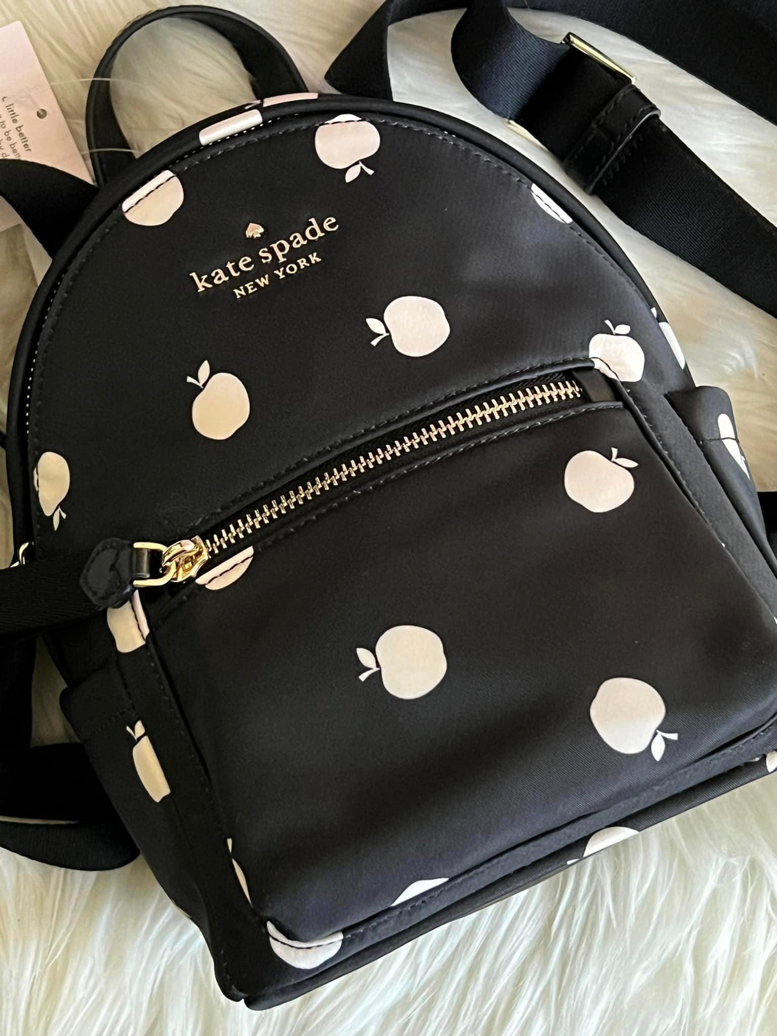 kate spade mini nylon backpack Kate Spade Chelsea Nylon Apple Print Mini Backpack – Club de Mode