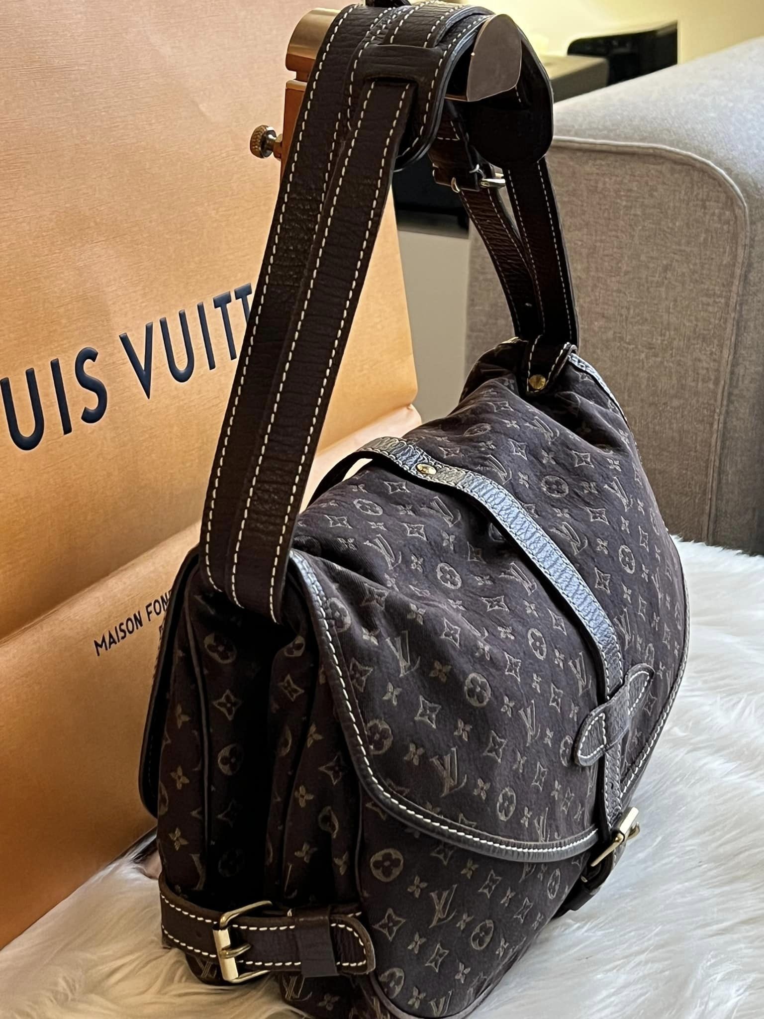 LV Saumur Sling Bag Monogram Minilin Canvas With Leather Good Condition  Ref.code-(BVETL-1)